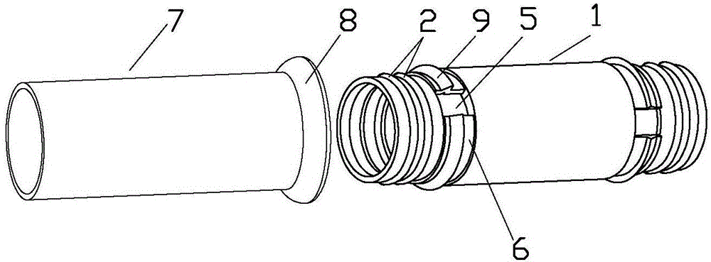 Novel connecting structure of thin-wall stainless steel pipe and pipe joint