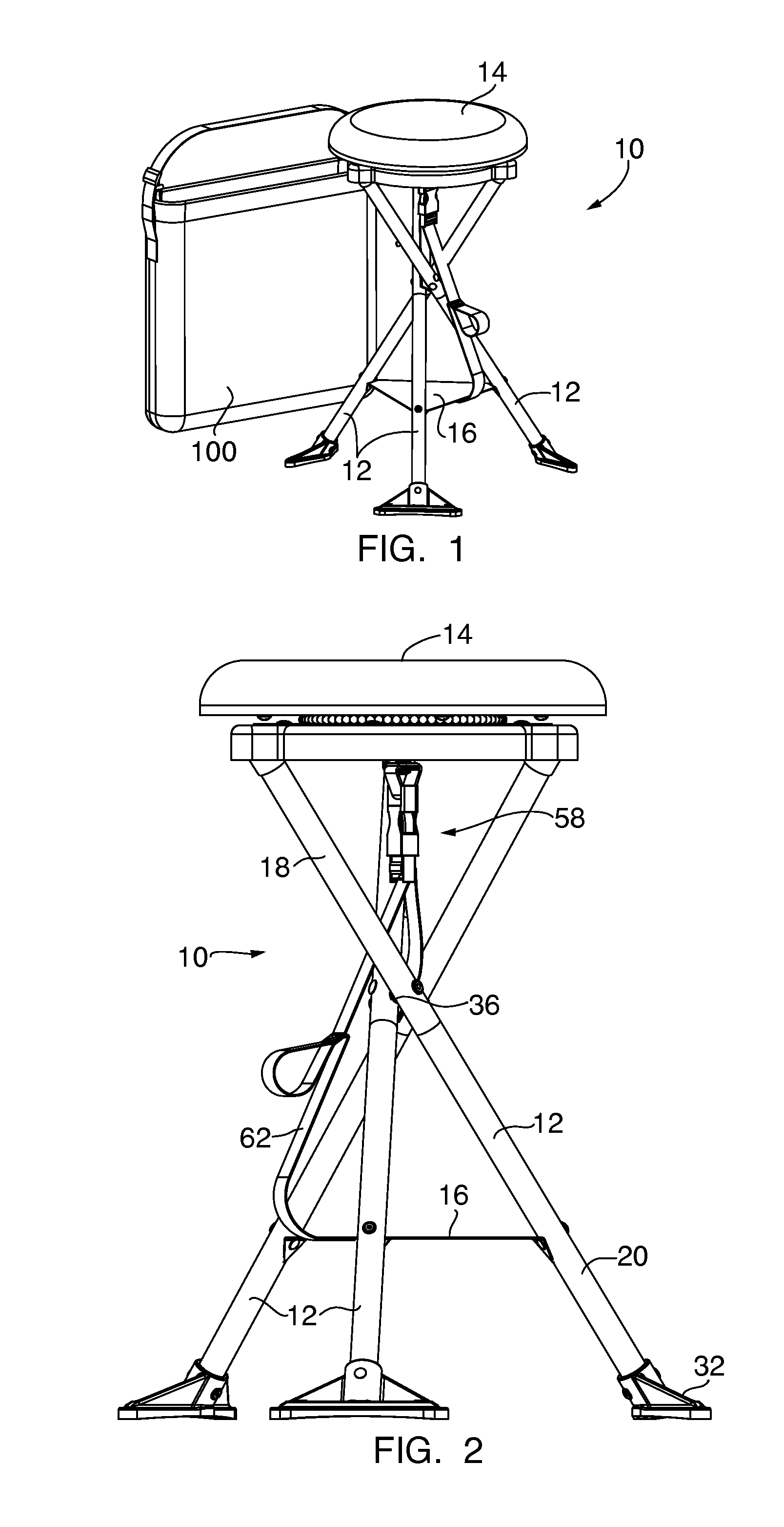 Portable, collapsible stool with a swivel seat