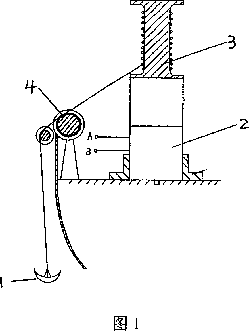 Anchored chain capable of automatic regulation following the liquid level of river or sea