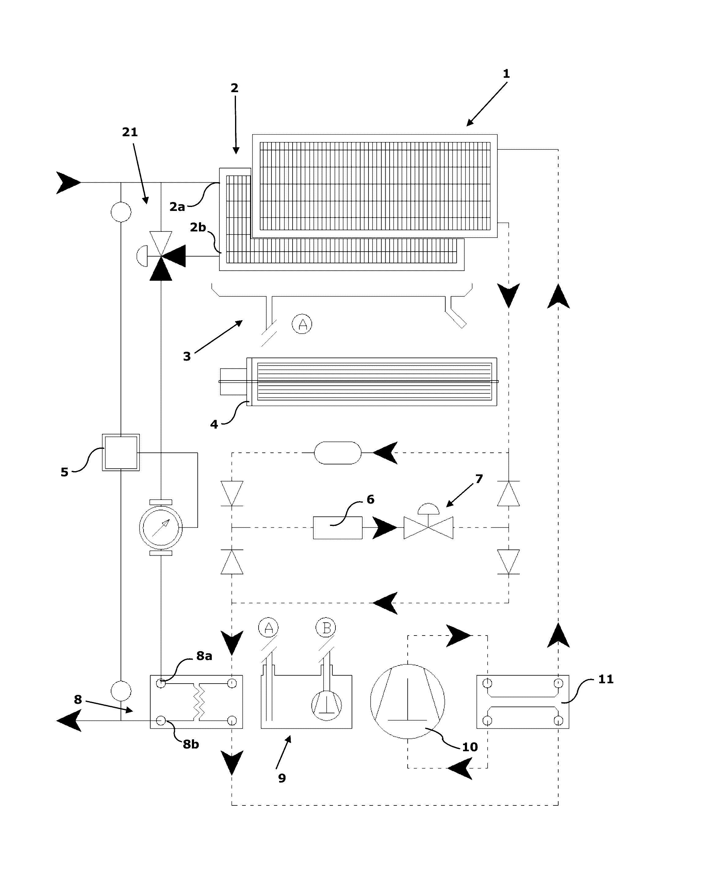 Air conditioning system, peripheral air-conditioning unit thereof and water pipeline upgrading method for heating purposes