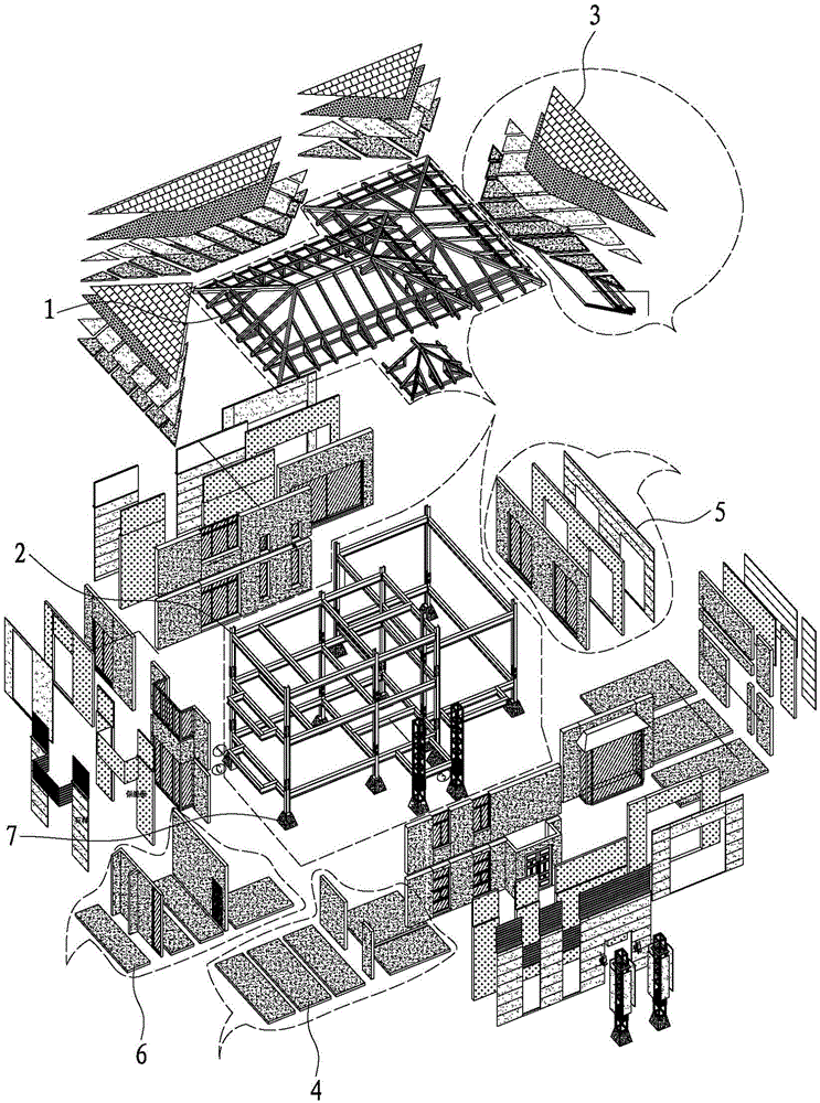 Steel concrete integrated building and construction method thereof