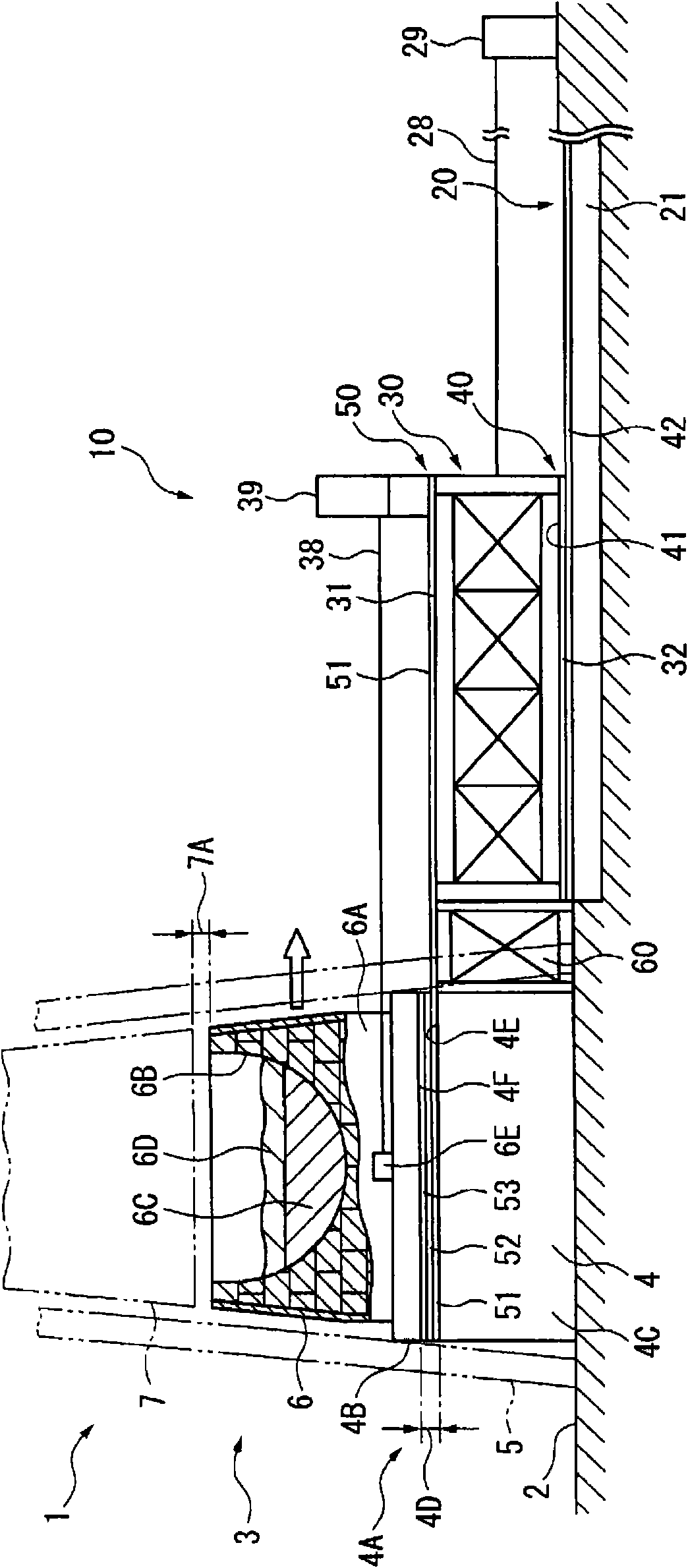 Ring block conveying apparatus, and remedy method for blast furnace casing