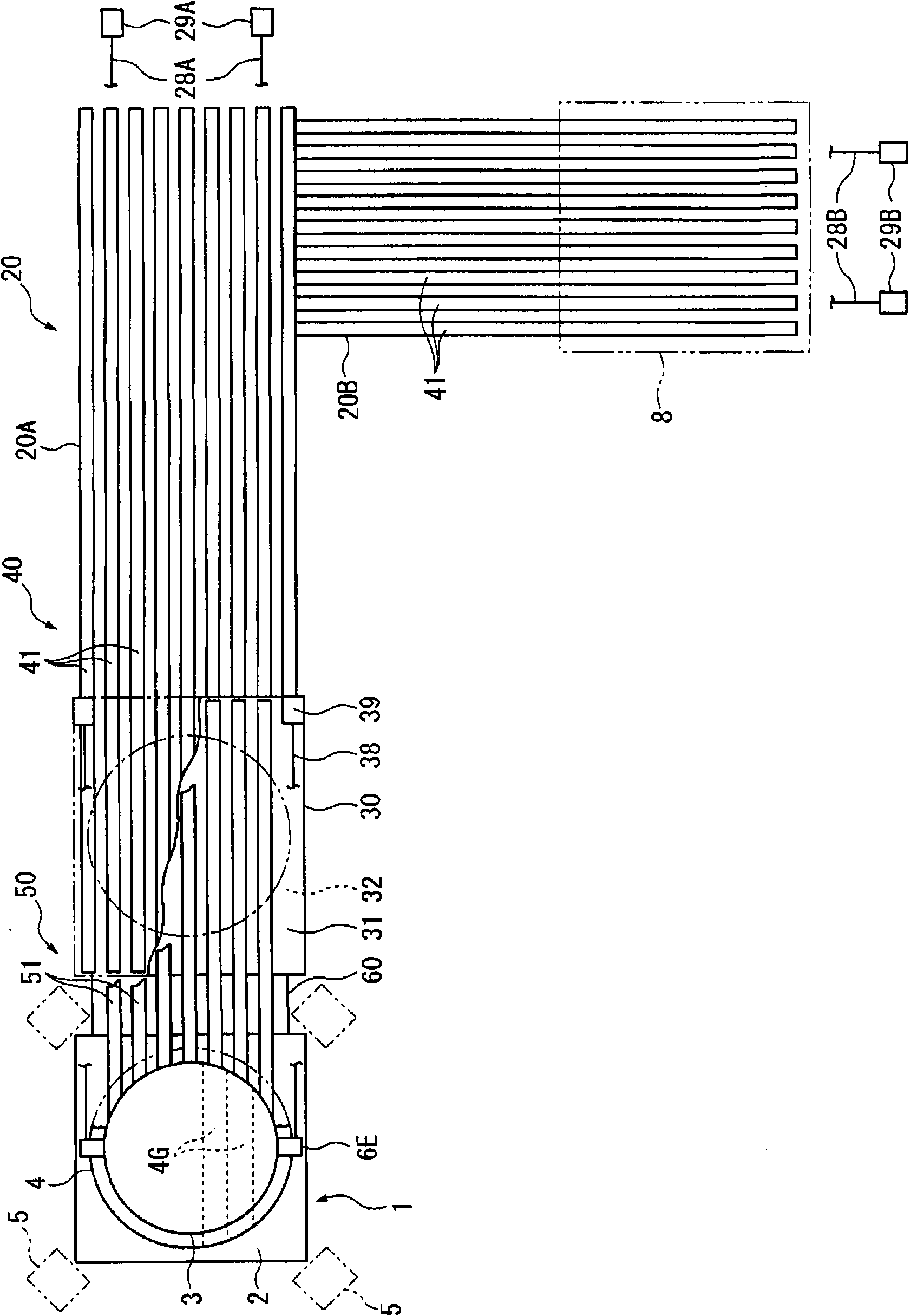 Ring block conveying apparatus, and remedy method for blast furnace casing