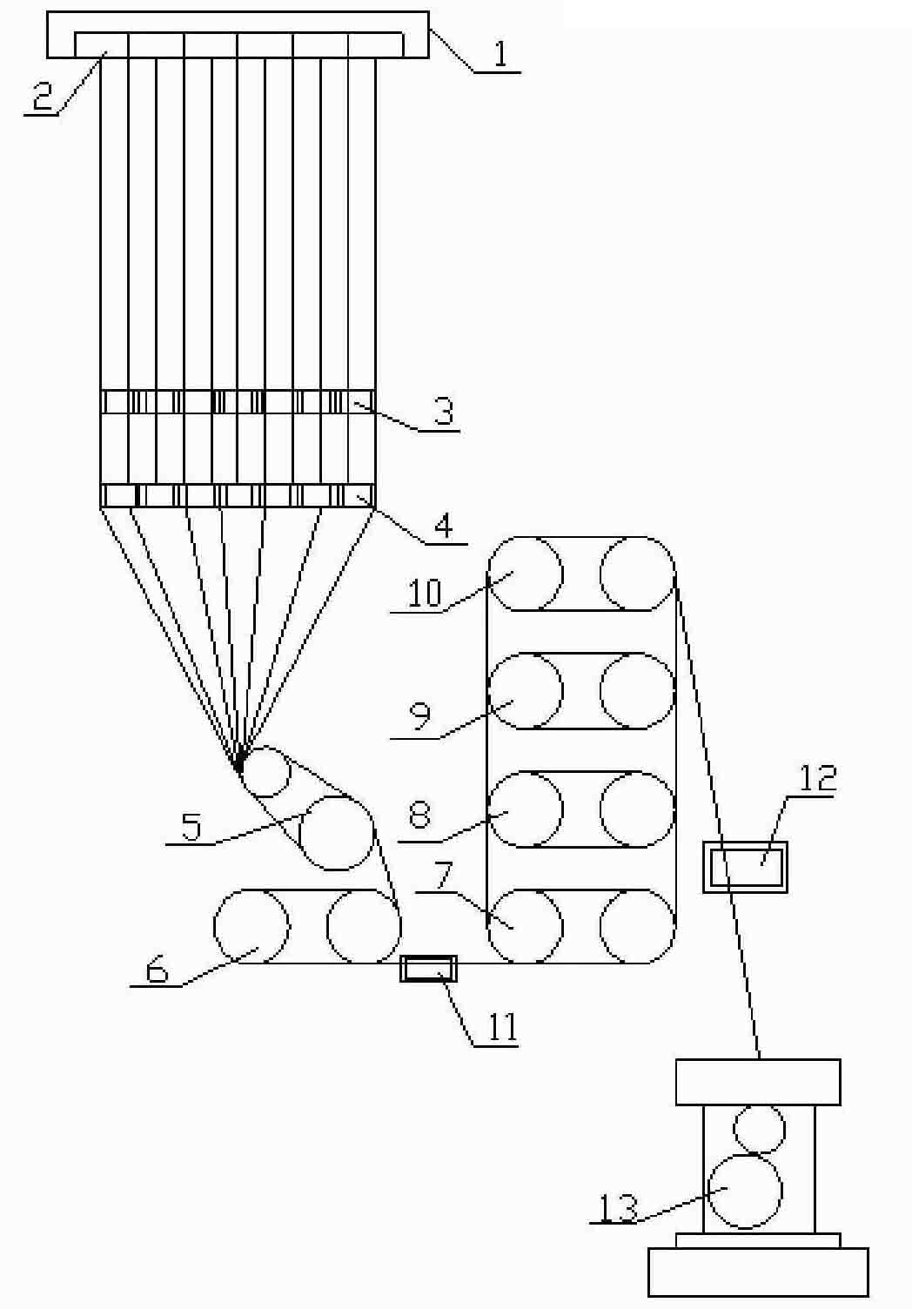 One-step method production process of ultra-low contract terylene industry fiber