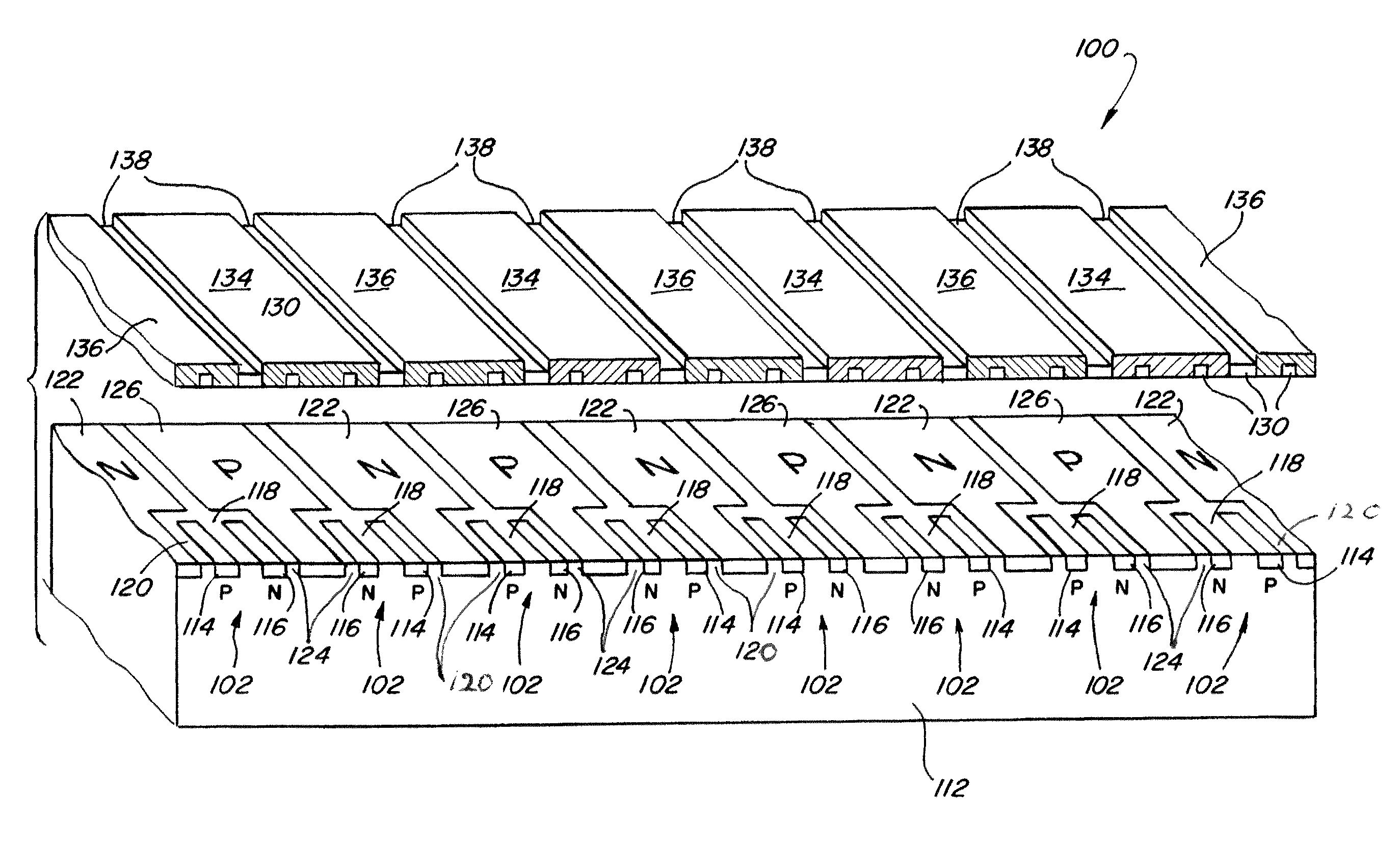 Monolithic semiconductor microwave switch array