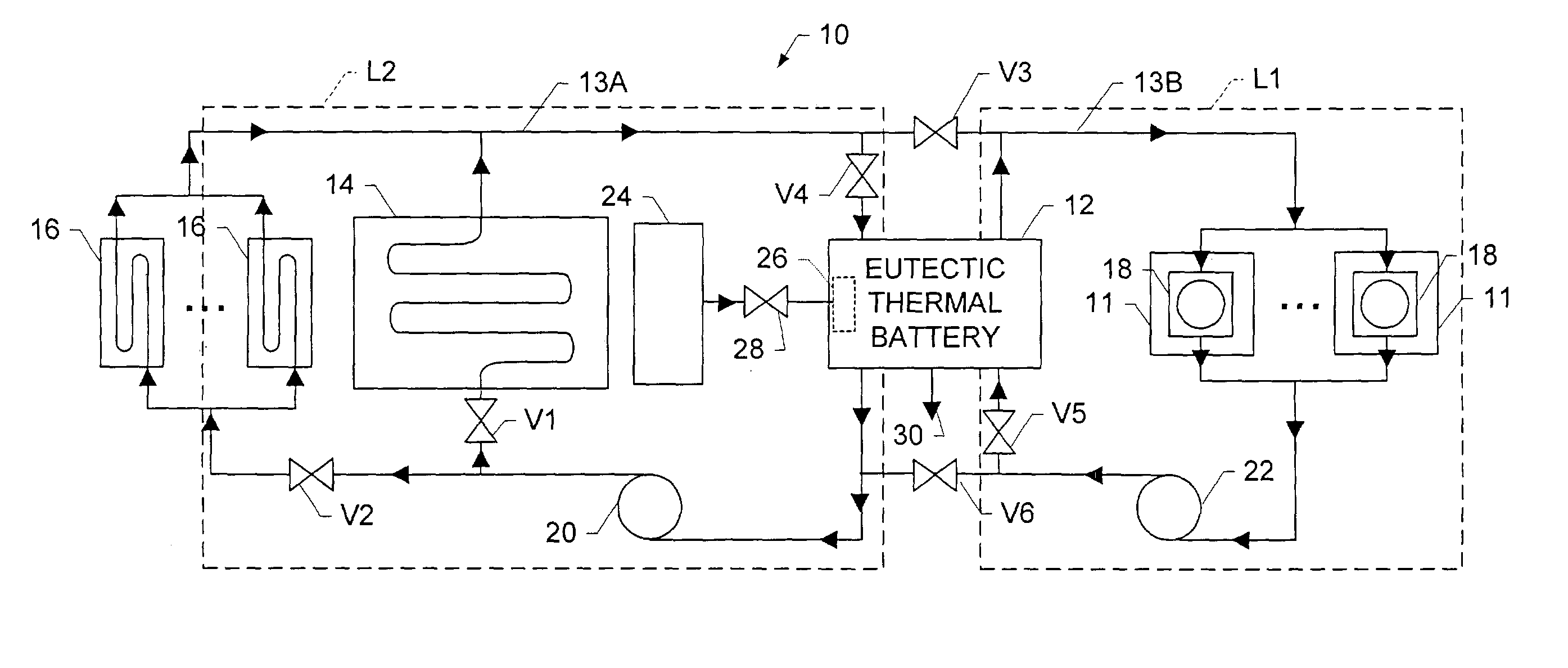 System and method of refrigerating at least one enclosure