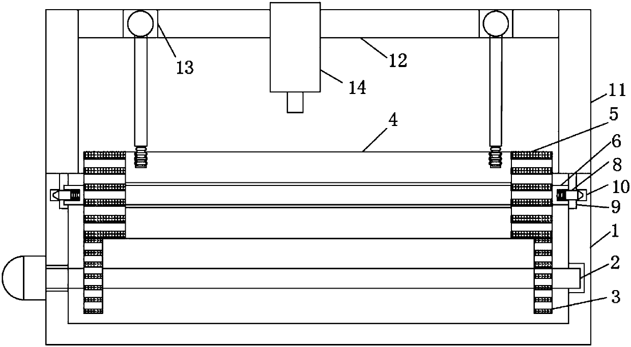 Aluminum profile machining structure with rotary workbench