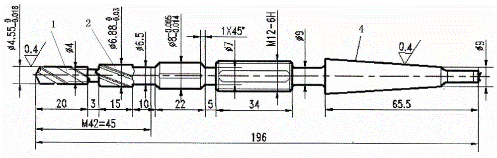 A kind of processing method of inclined-plane stepped hole in titanium alloy