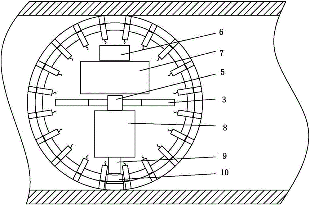 Spherical densely-covered type probe ultrasonic thickness measurement device used for detection in pressure pipeline