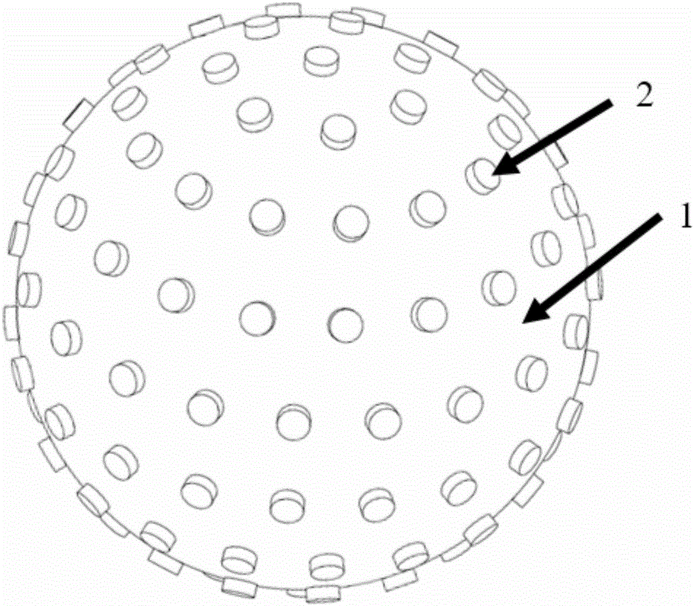 Spherical densely-covered type probe ultrasonic thickness measurement device used for detection in pressure pipeline