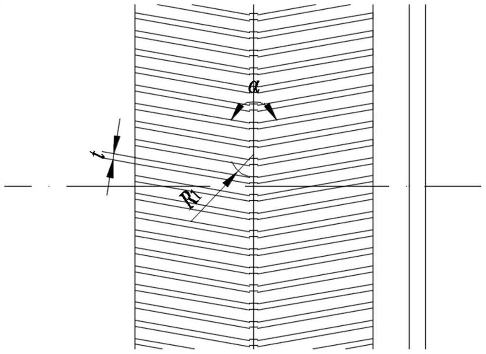 Graphite sealing structure with reverse-fishbone-shaped dynamic pressure groove