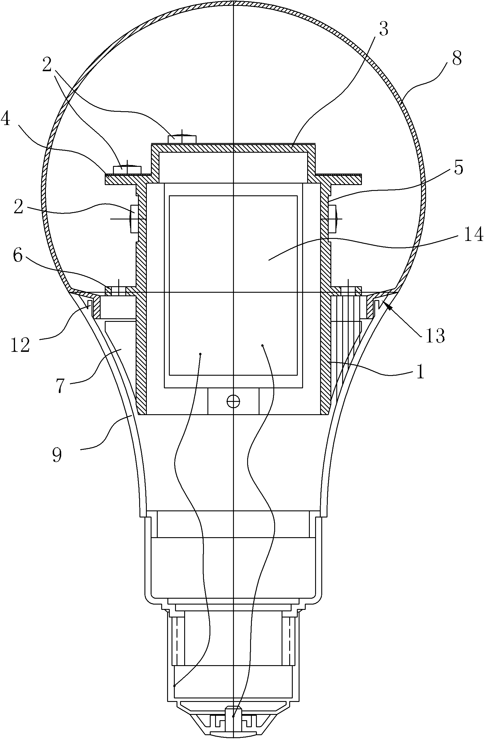 Multi-layered LED (light emitting diode) lamp