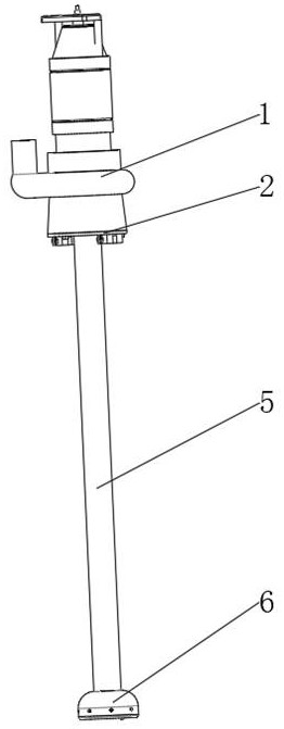 A water pump suction device for pumping water inside the bearing platform