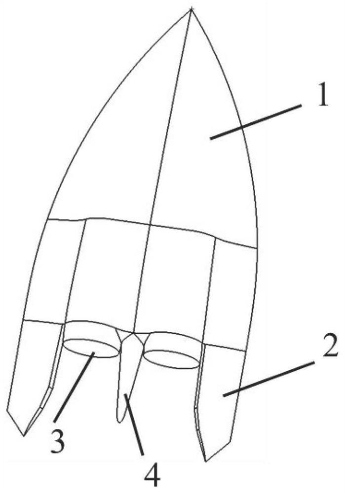 Axisymmetric double-engine low-scattering carrier for RCS testing and application method