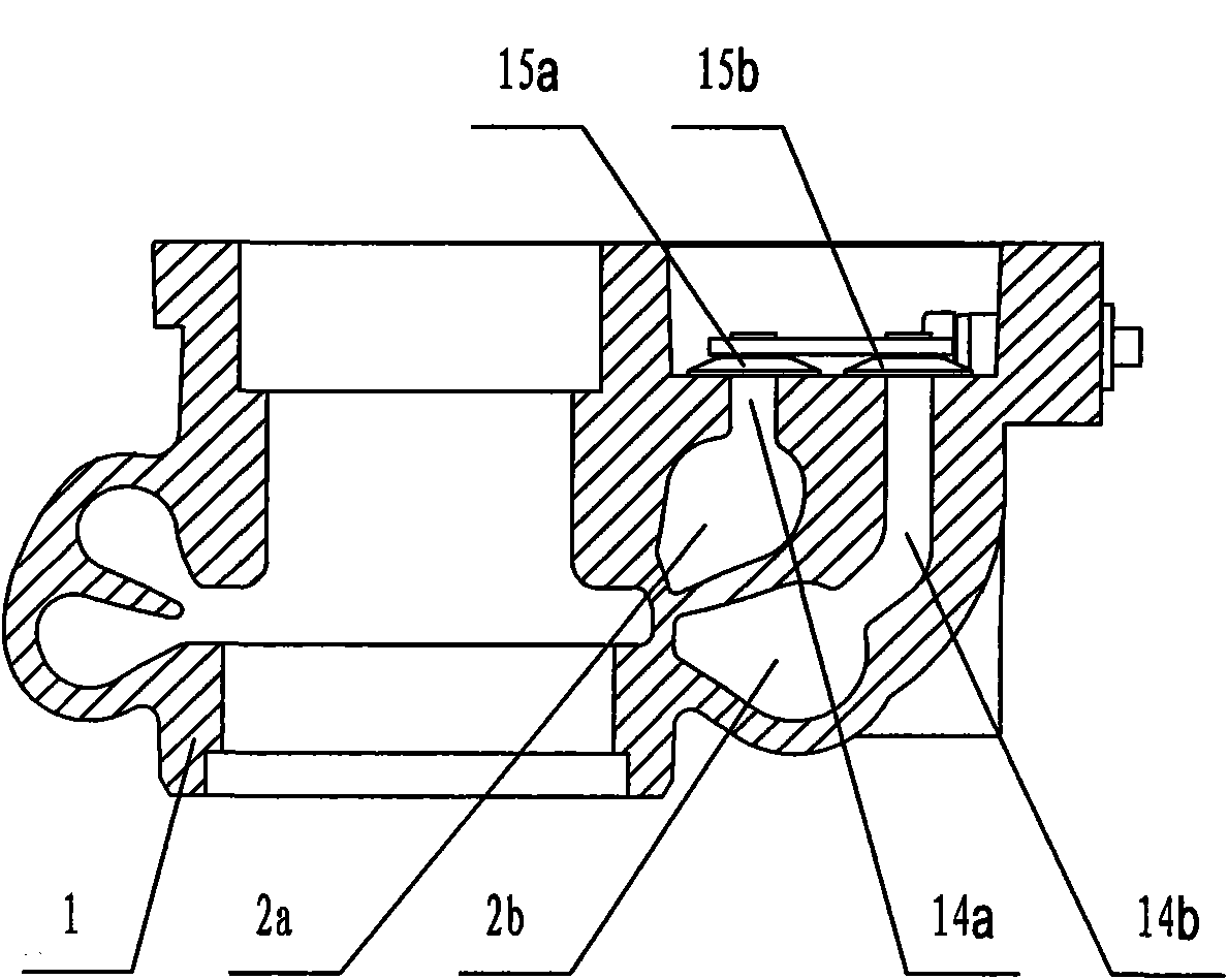 Double-channel air exhausting device of double-flow channel turbocharger