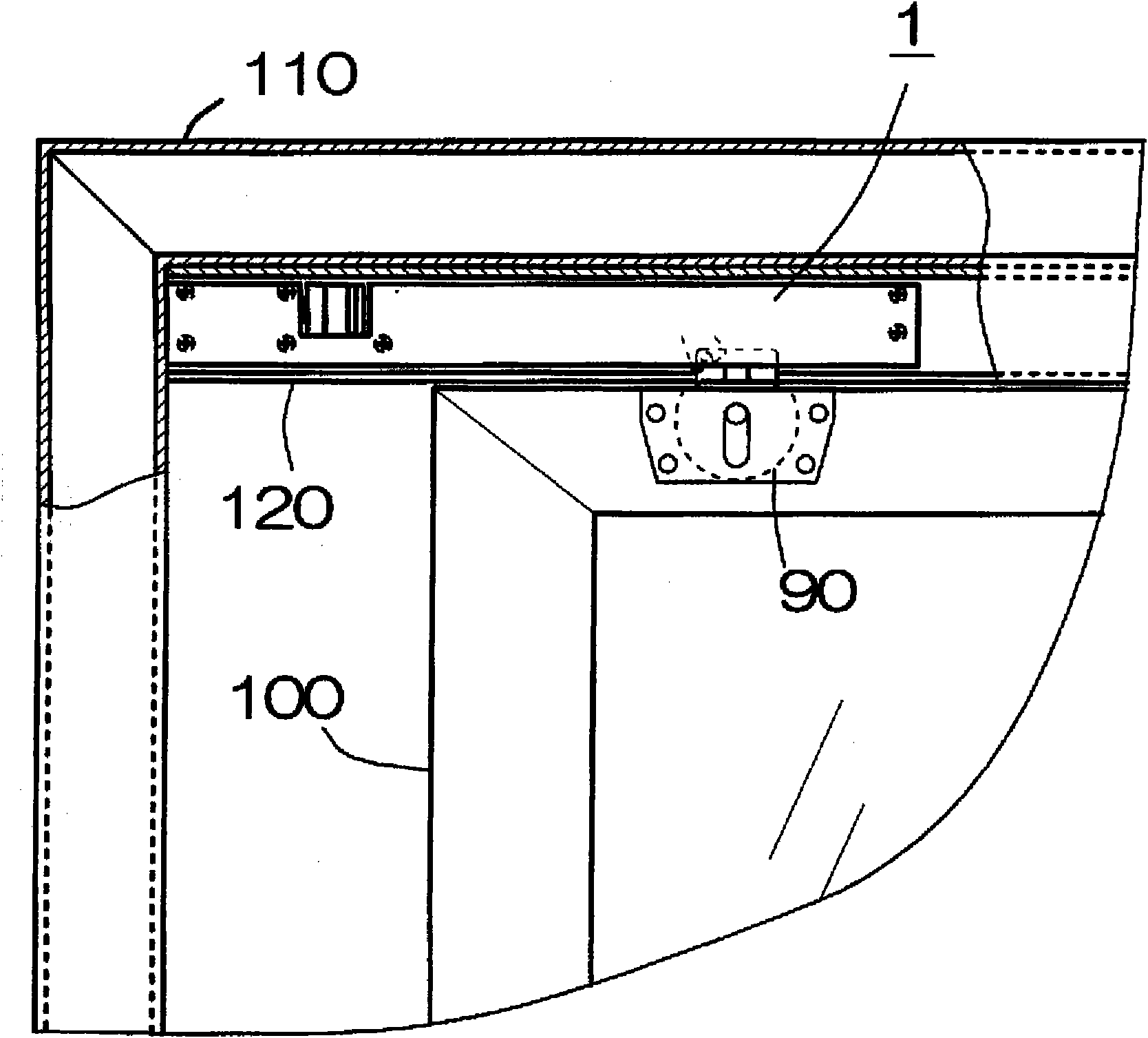 Shock absorbing mechanism of open/close moving element and drawing device employing it