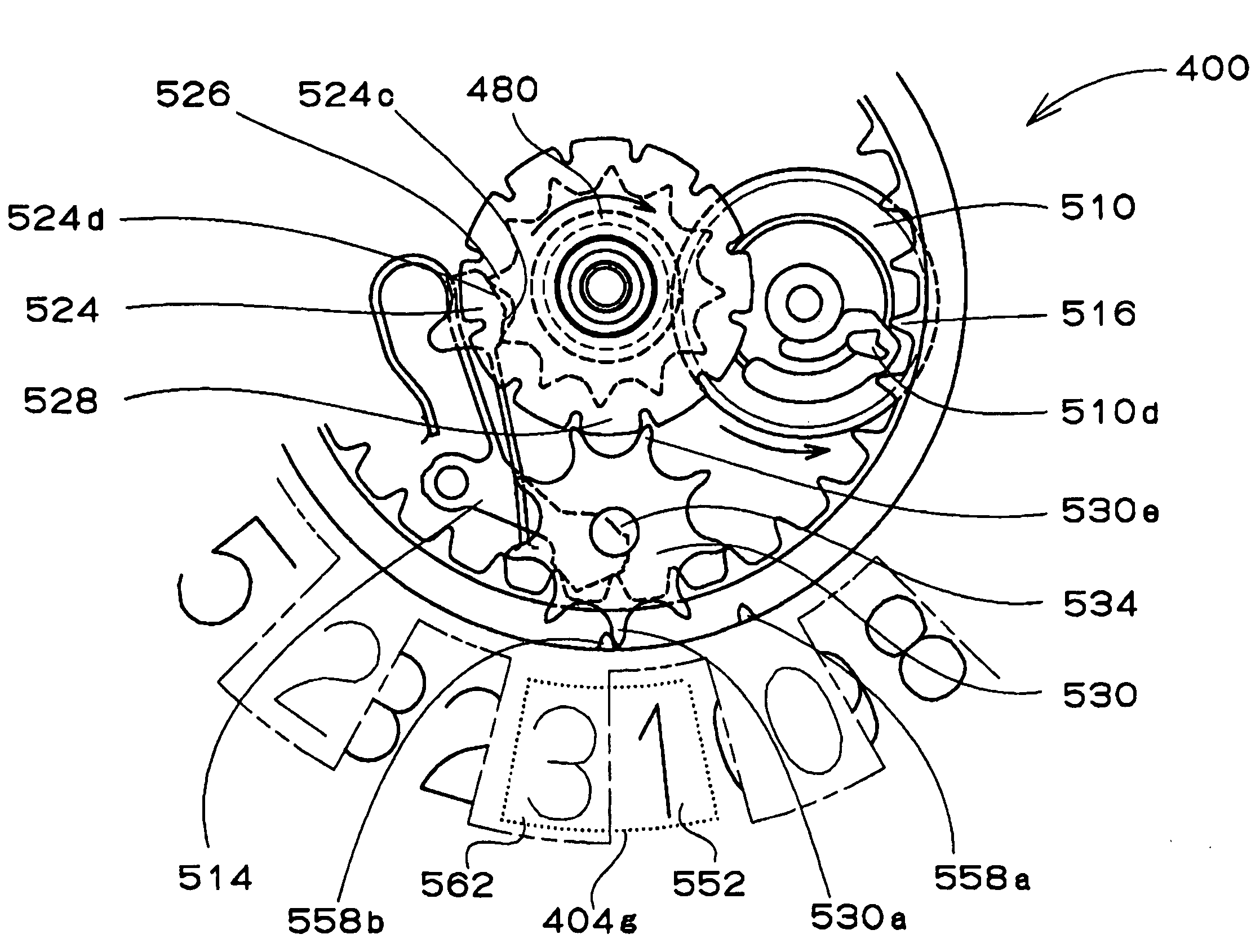 Timepiece equipped with calendar mechanism including first and second date indicators