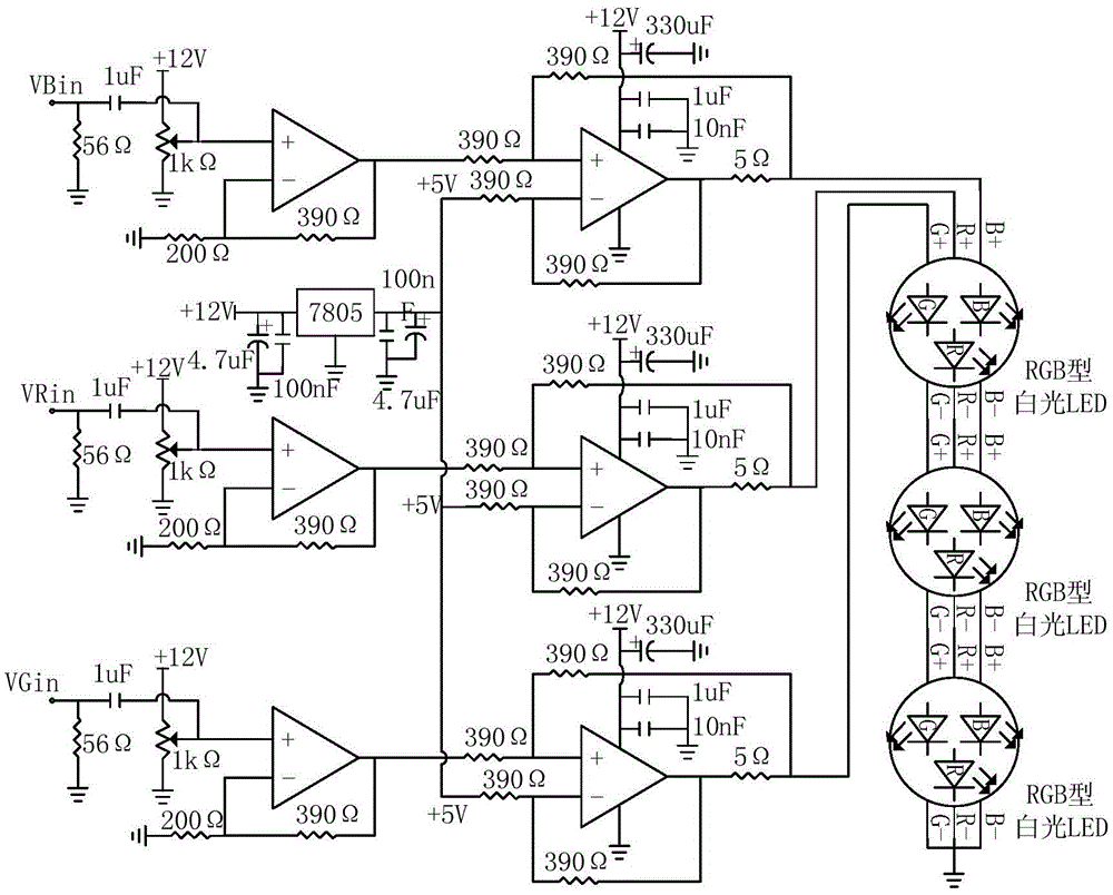 A visible light communication front-end circuit