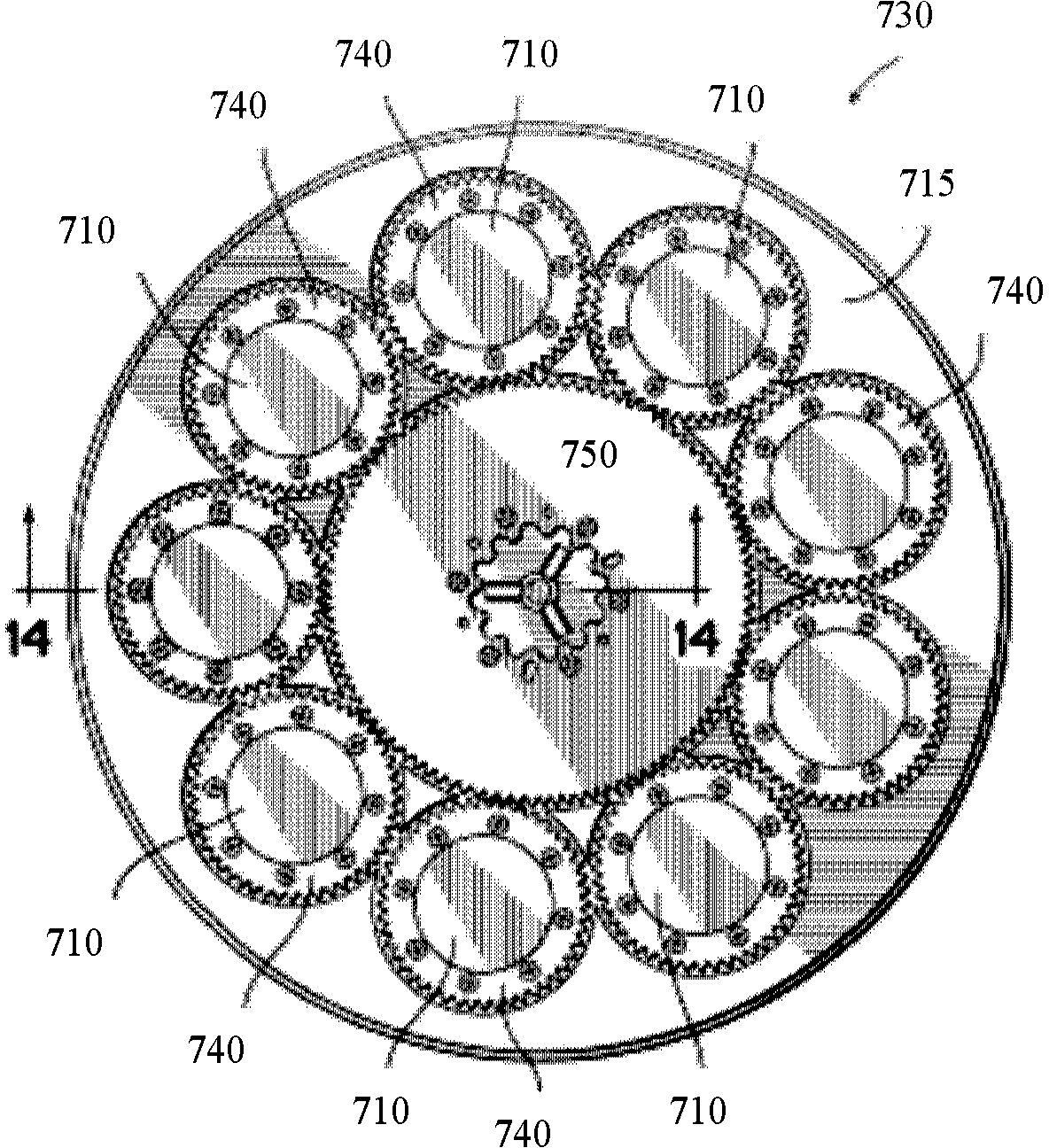 Planetary rotary tray device