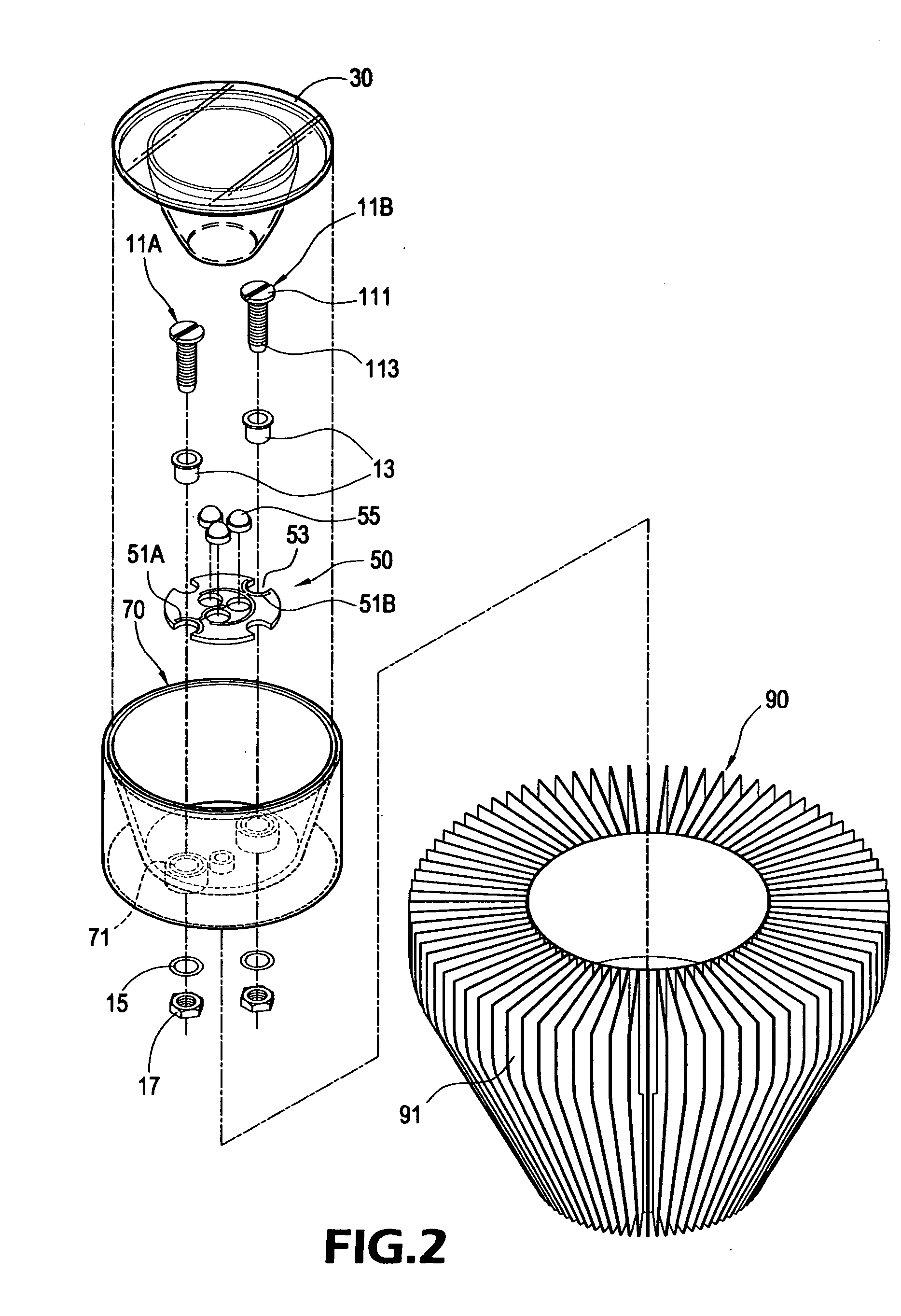 LED lamp conducting structure with plate-type heat pipe