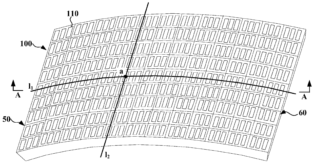 Curved display panel and display device