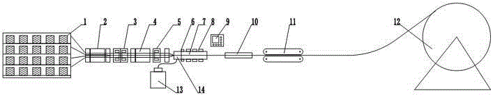 High-temperature-resisting carbon fiber reinforced composite continuous sucker rod and preparing device and method