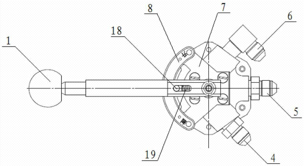 Hand-operated direction valve