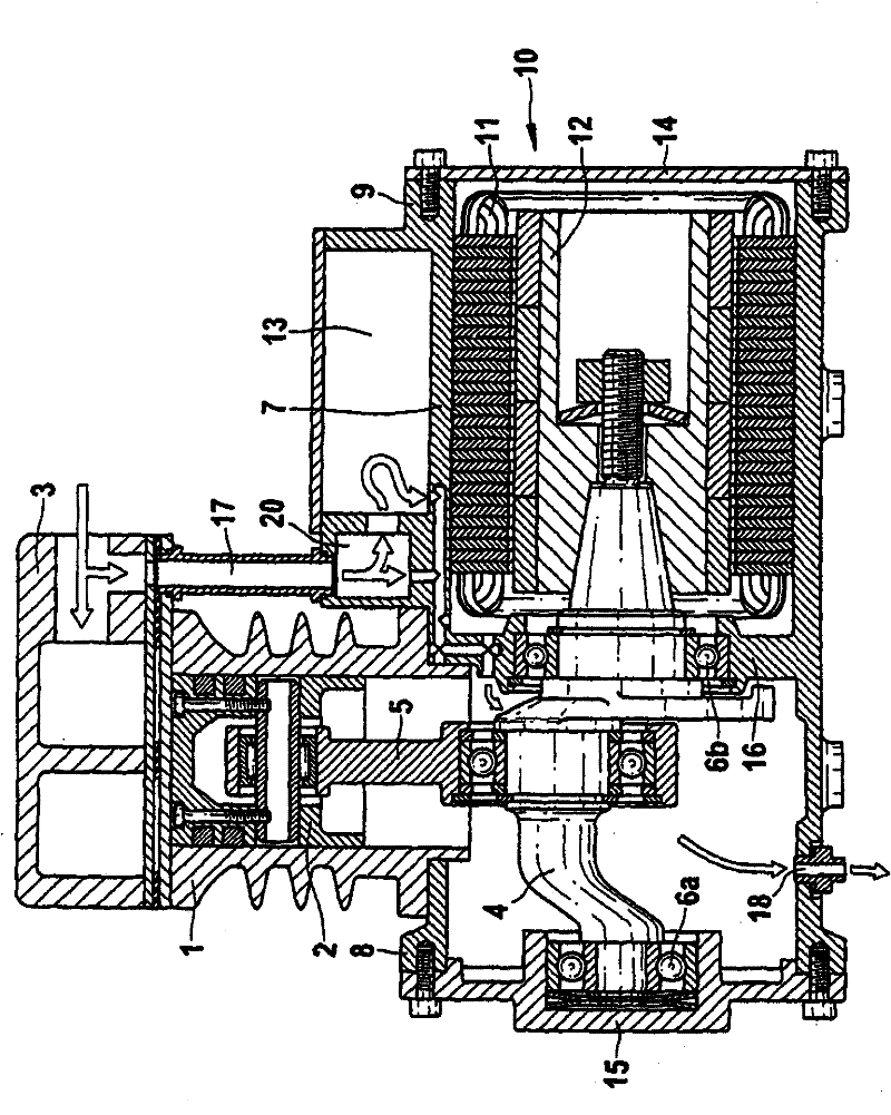 Compact dry-running piston compressor