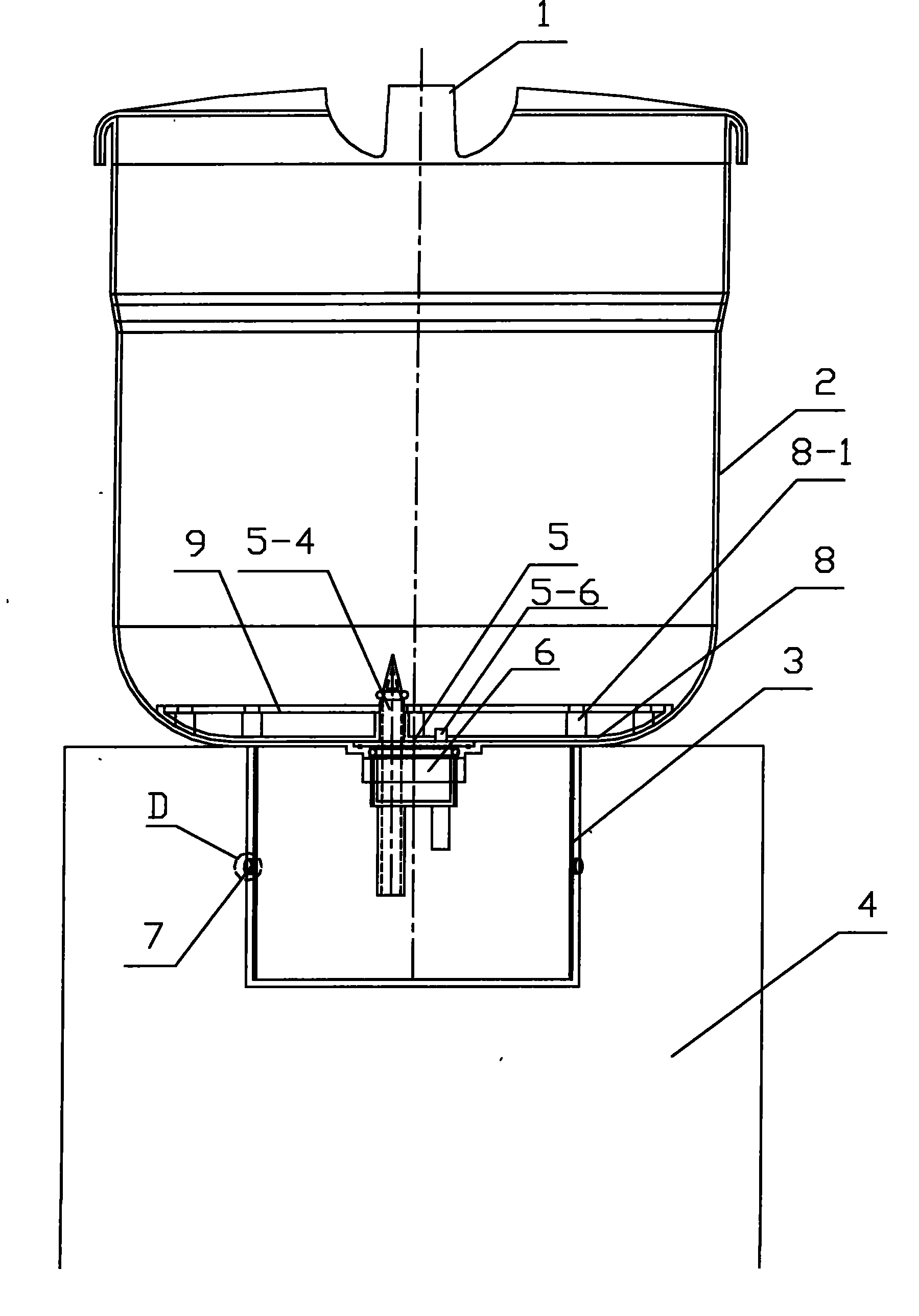 Drinking water tank for containing packed water