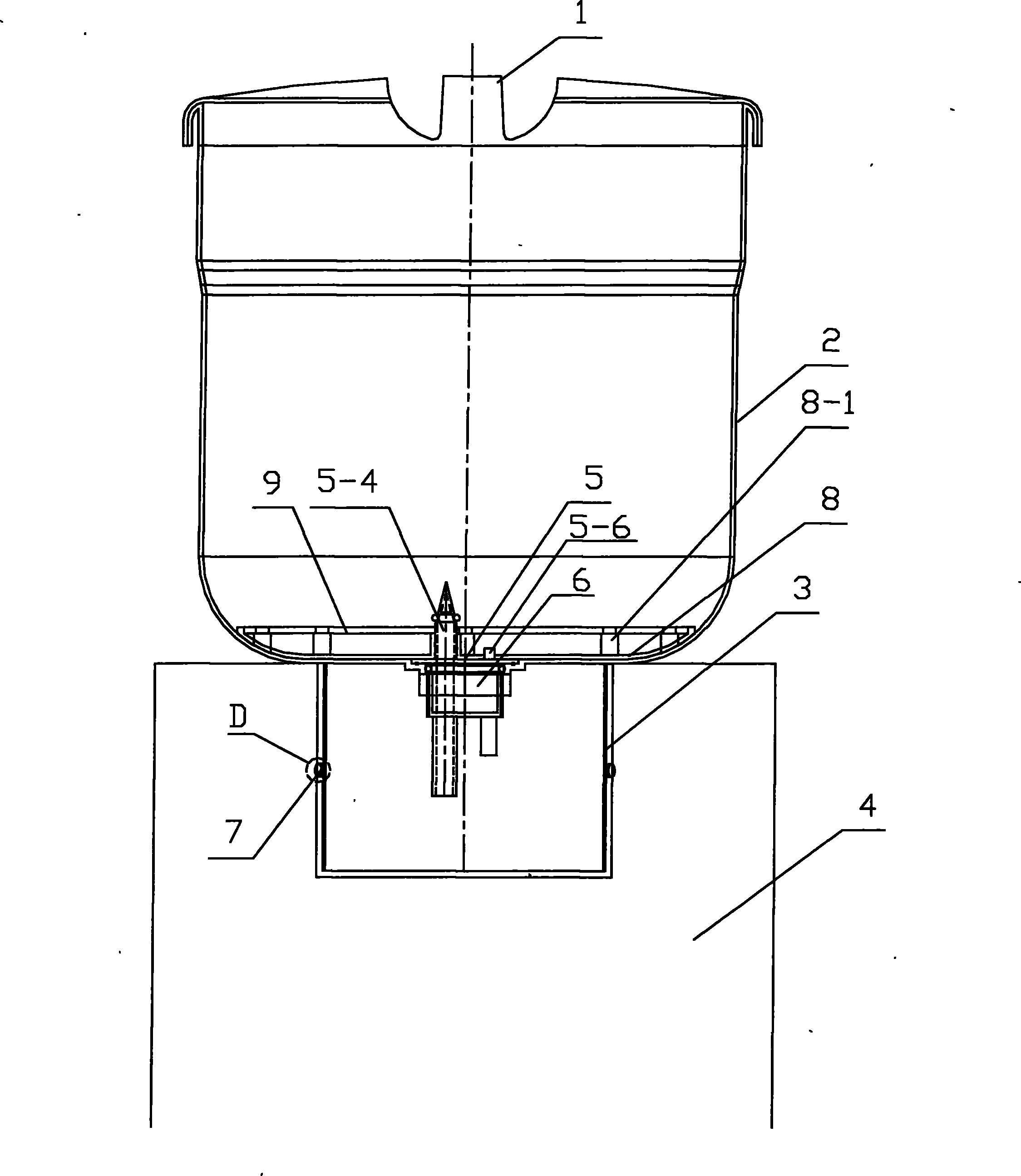 Drinking water tank for containing packed water