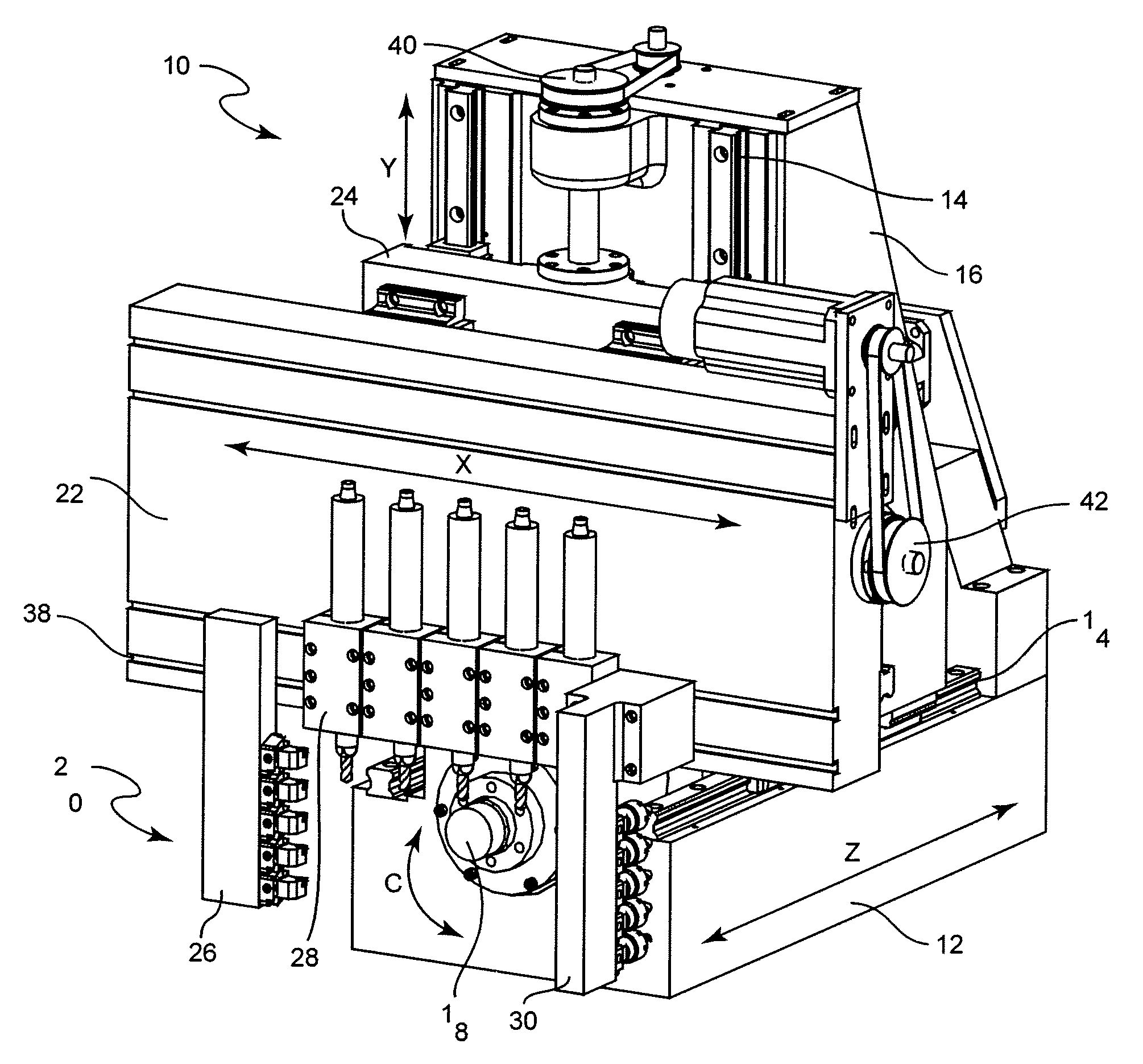 Compact, economical, multi-axis, multi-tasking, small part machine tool