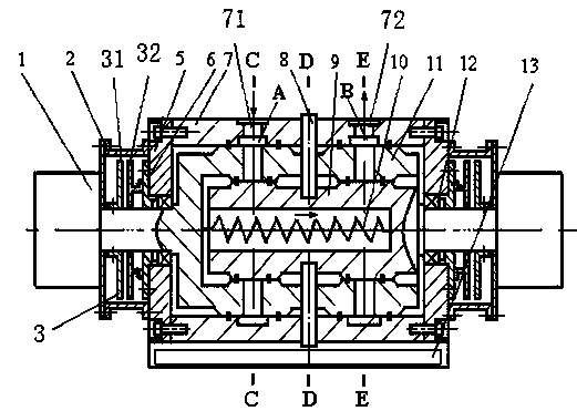 Incremental electro-hydraulic digital flow control valve with double valve cores rotating oppositely