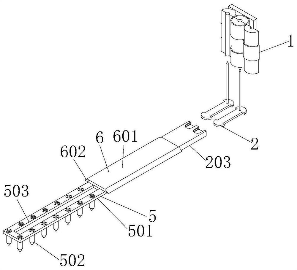 A mountain guardrail structure with guiding force