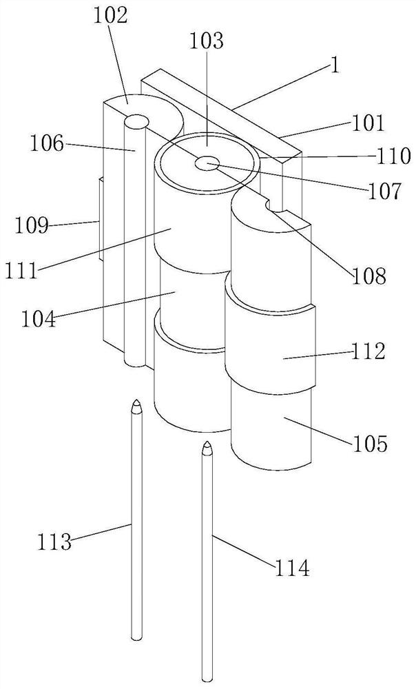 A mountain guardrail structure with guiding force