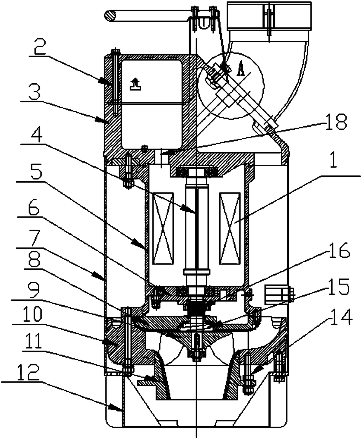 Light large-flow low-level draining pump