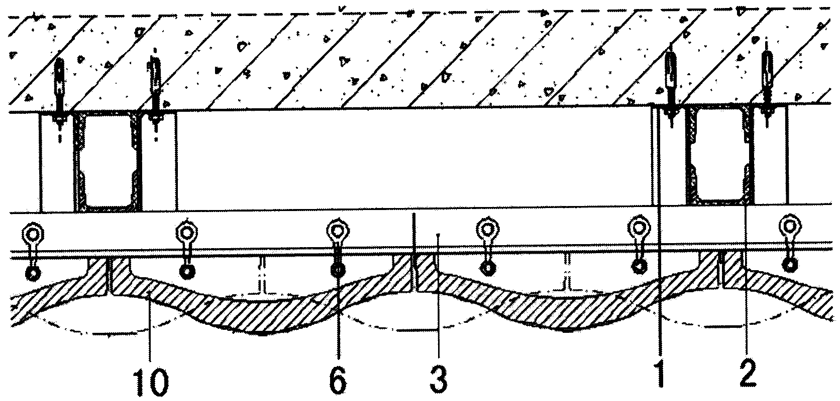 Novel installing structure of curved-surface modeling glass blocks