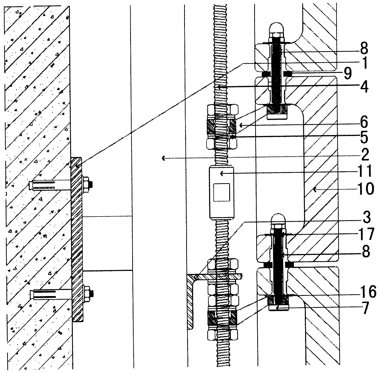 Novel installing structure of curved-surface modeling glass blocks