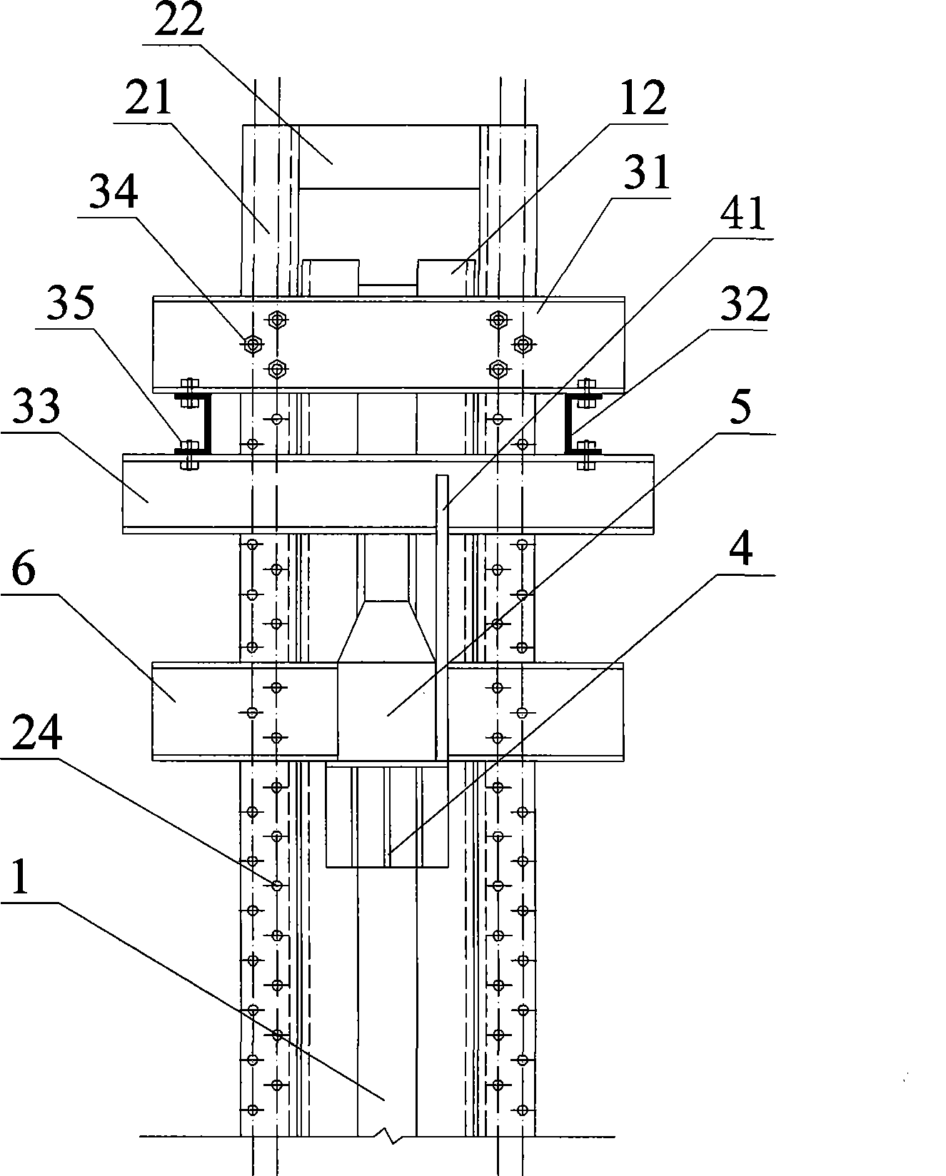 Integral jacking method for steel roof frame and concrete column articulated factory house cover