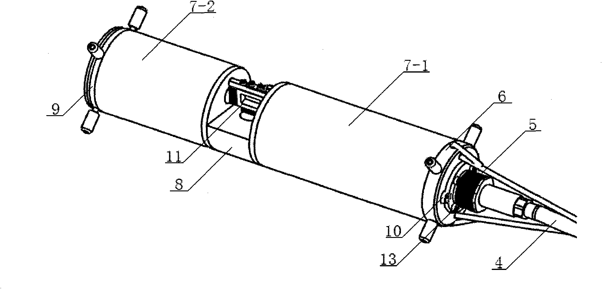 Portable optical mechanical system of underwater in-situ luminoscope