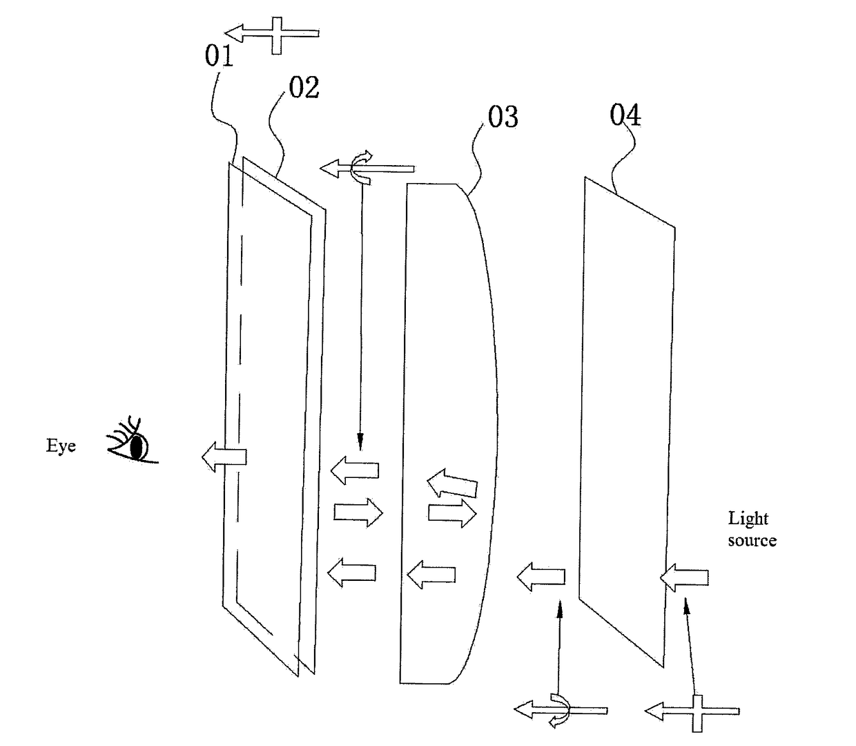 Short-range optical amplification module, spectacles, helmet and VR system