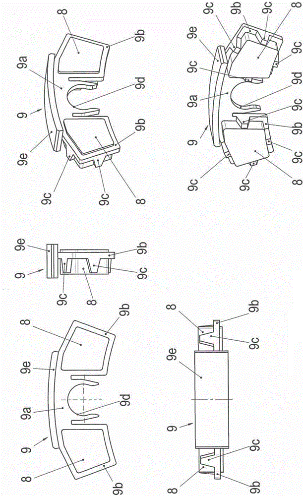 Electromagnetic braking or coupling device having damping means for improved noise reduction