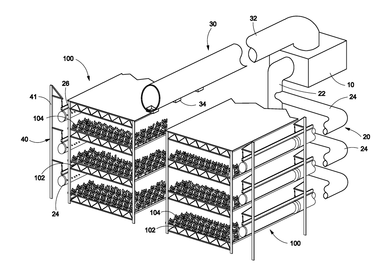 Multi-level horizontal air flow distribution system