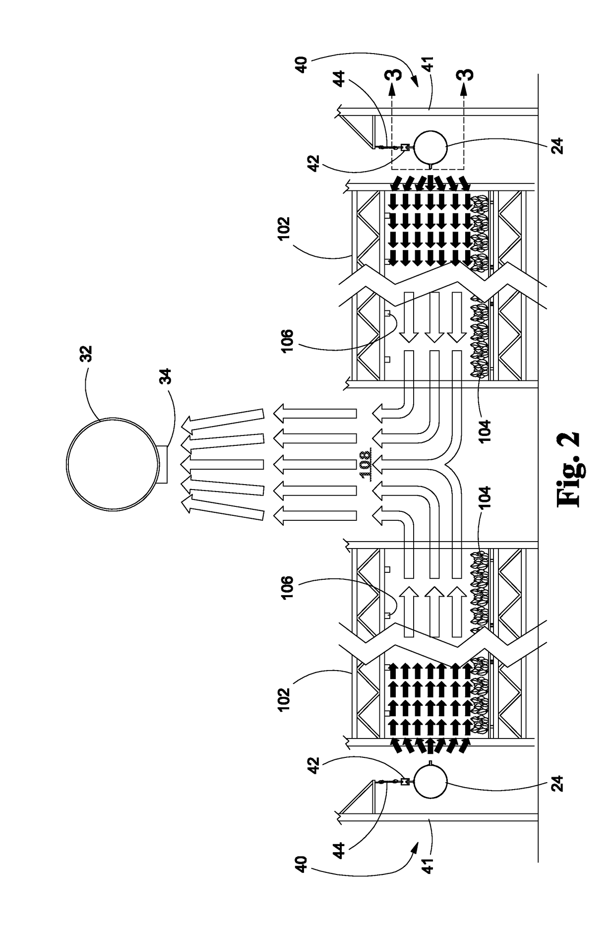 Multi-level horizontal air flow distribution system