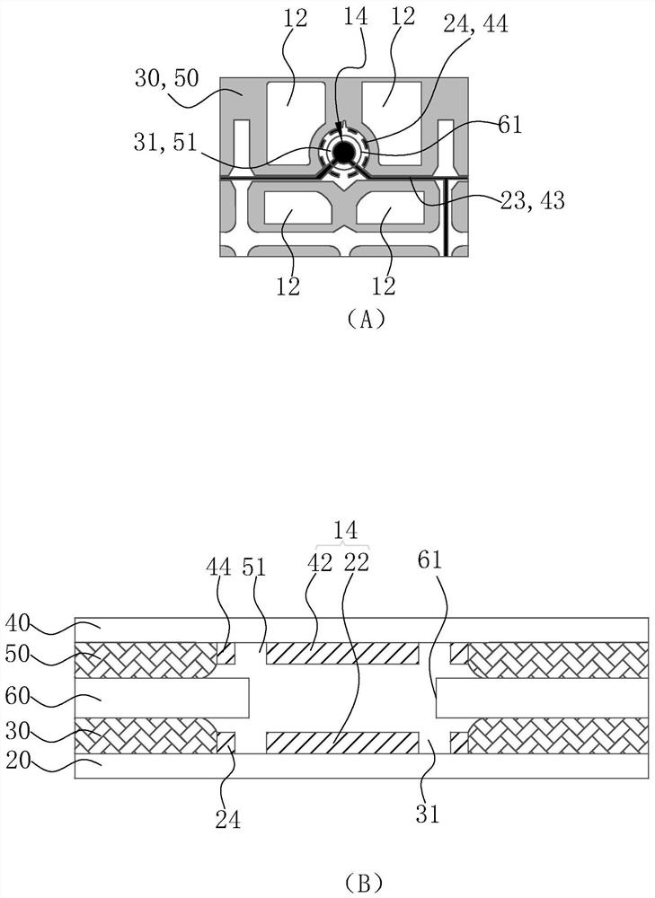 Frame type keyboard circuit film with zigzag air duct and manufacturing method thereof