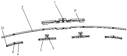 Windshield wiper skeleton structure