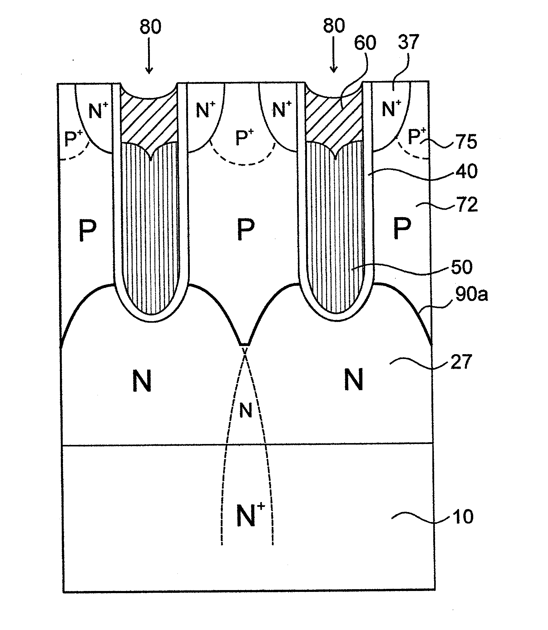 Low voltage high density trench-gated power device with uniformly doped channel and its edge termination technique