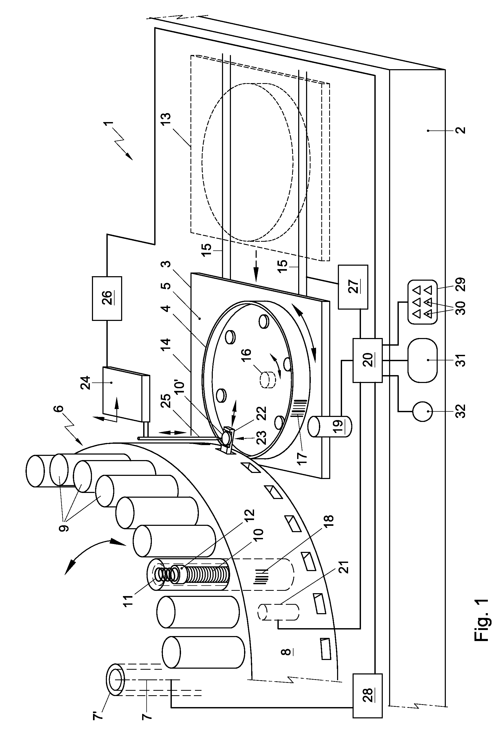 Disc dispensing device, tubular container for use in such a disc dispensing device and method of dispensing discs