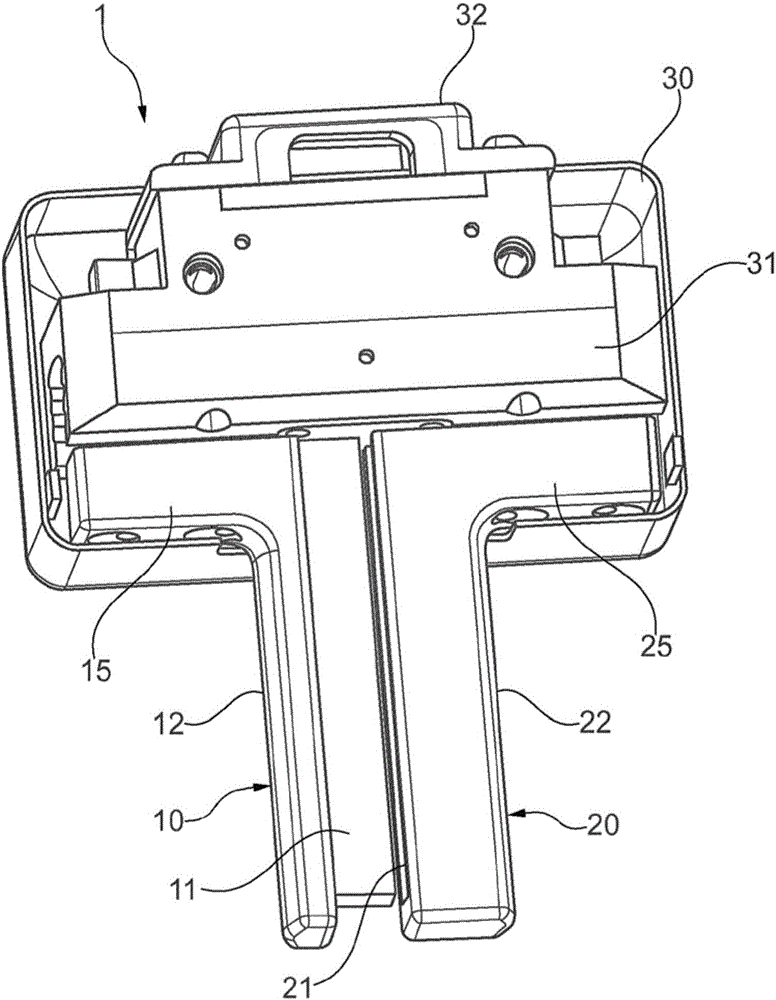 Gripping jaw safety device with tongue and groove for HRC