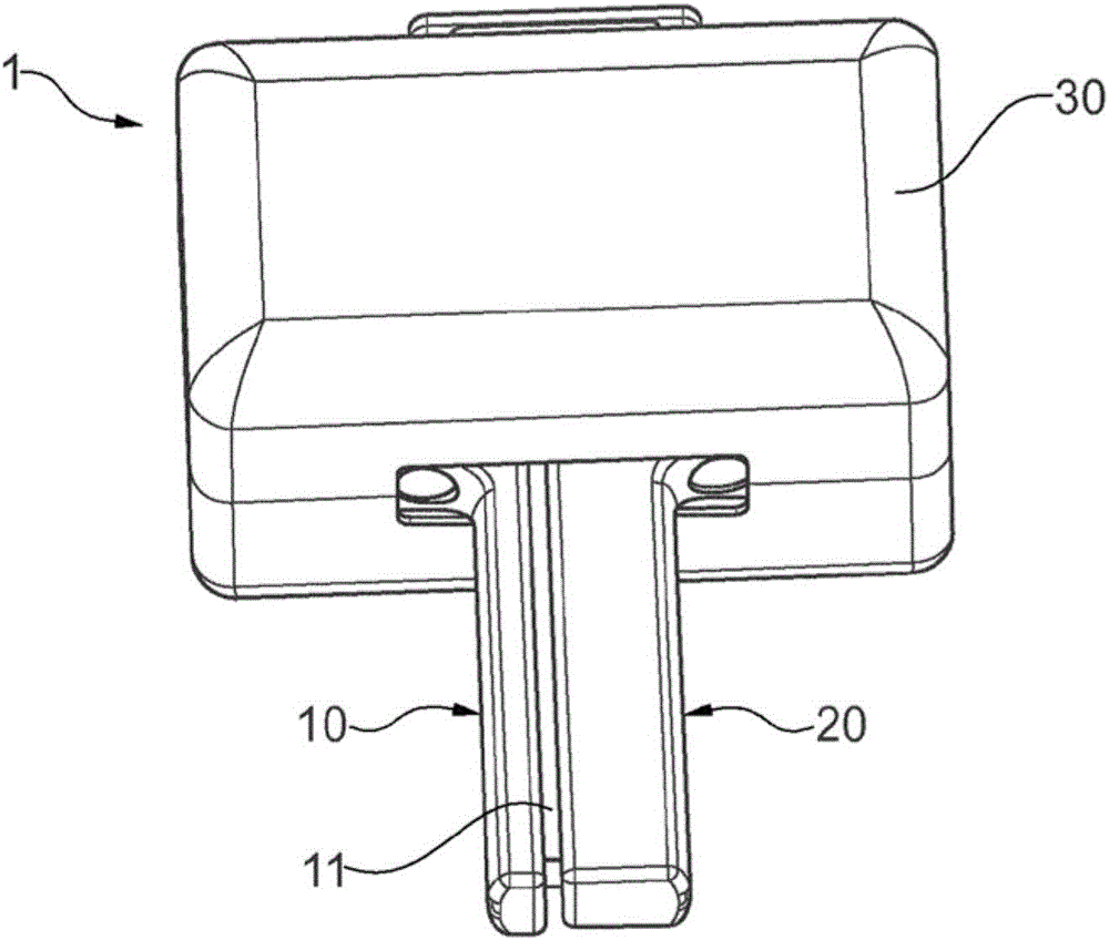 Gripping jaw safety device with tongue and groove for HRC