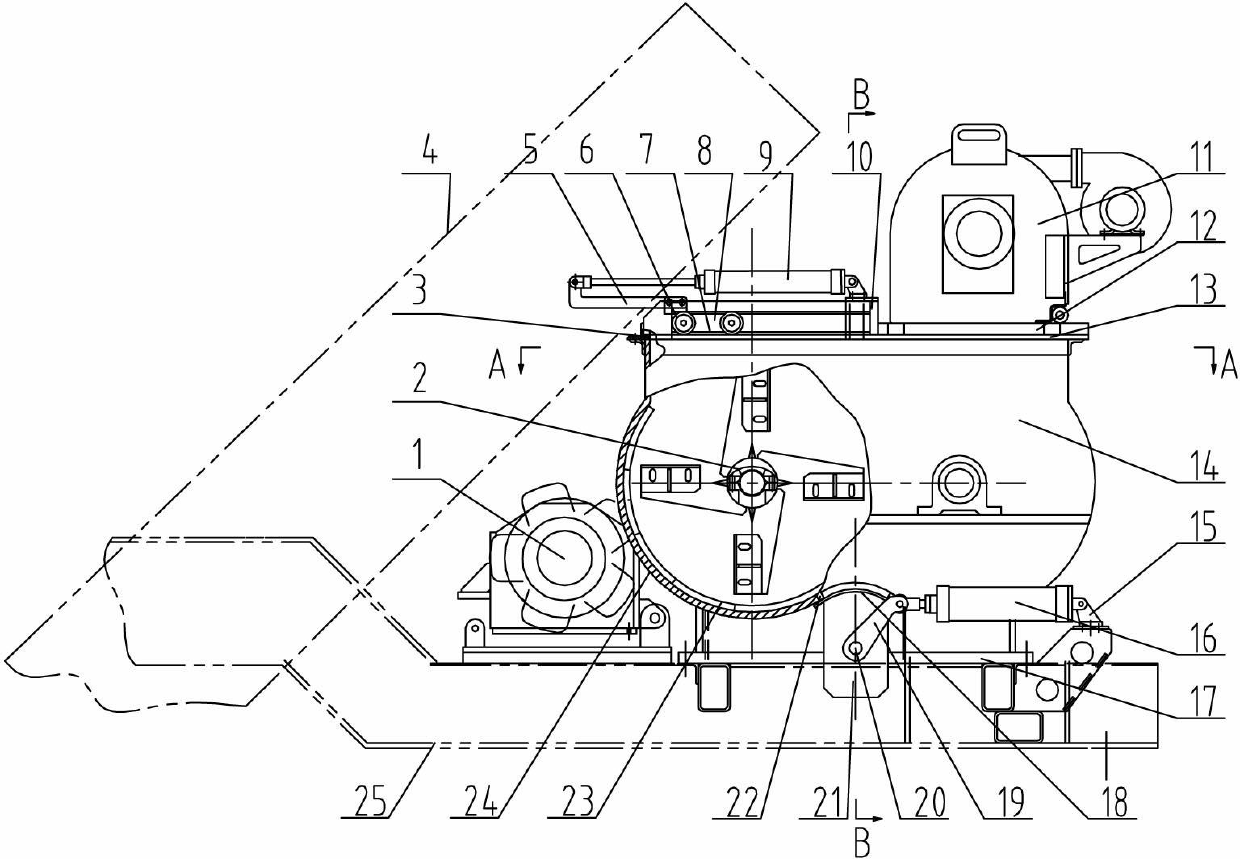 Mixing device used on asphalt road surface site heat regeneration compound mixer